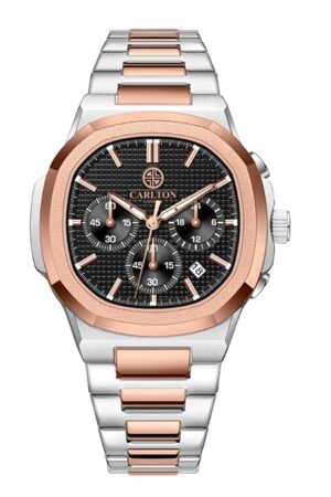 Carlton London Men Stainless Steel Analog Watch | Multicolor Waterproof Watches for Men Boys Male | Fashionable Trendy Quartz Movement Wrist Watch - CLSDTBLKM